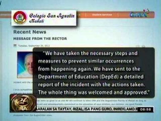 Colegio San Agustin sa Makati, gumawa na raw ng hakbang para maiwasang maulit ang bullying