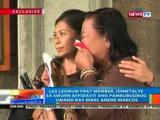 Lex Leonum frat member, idinetalye sa sworn affidavit ang pambubugbog umano kay Marc Andre Marcos