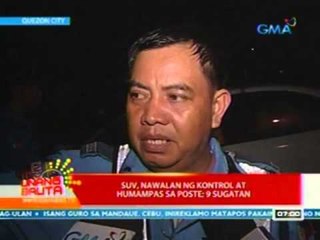 UB: SUV, nawalan ng kontrol at humampas sa poste; 9 sugatan