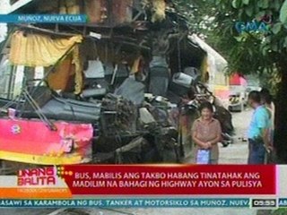 UB: Pulisya: Bus, mabilis ang takbo habang tinatahak ang madilim na bahagi ng highway sa Muñoz