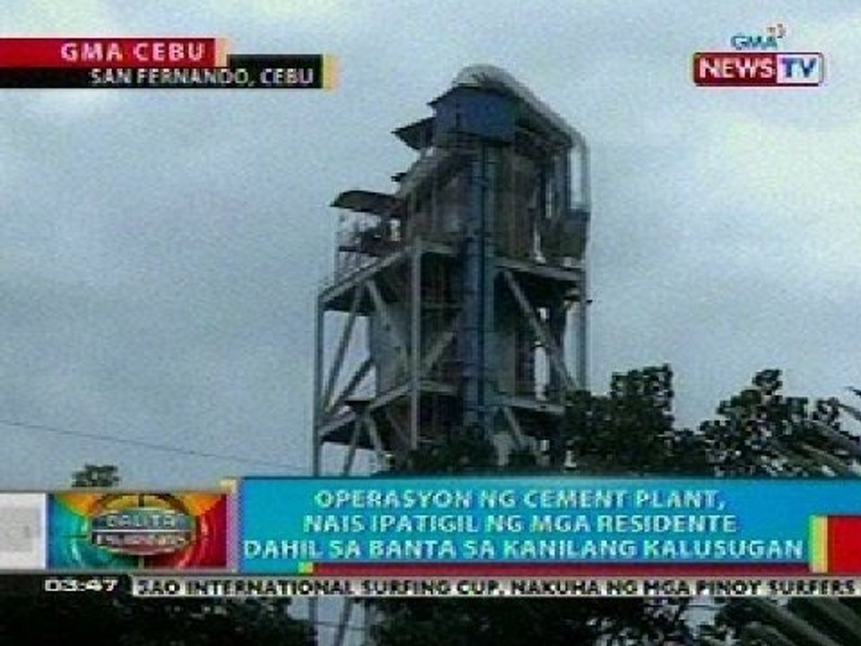 BP: Operasyon ng isang cement plant sa Cebu, nais ipatigil ng mga residente