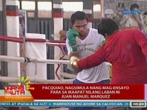 UB: Pacquiao, nagsimula nang mag-ensayo para sa ika-4 nilang laban ni Marquez