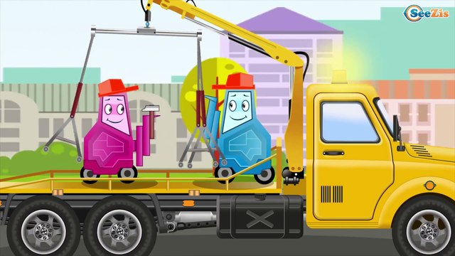 The Yellow Excavator and The Truck - Diggers Cartoons - Vehicle & Chi Chi Car for children