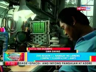BP: DOE Region 11, namigay ng libreng compact fluorescent lamps