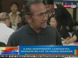 NTG: Ilang independent candidate, naghain ng COC sa pagka-senador