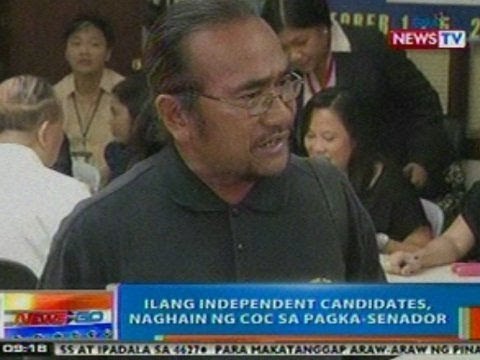 NTG: Ilang independent candidate, naghain ng COC sa pagka-senador