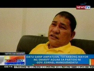 NTG: Datu Sarip Ampatuan, tatakbong Mayor ng Shariff Aguak sa partido ni Gov. Mangudadatu