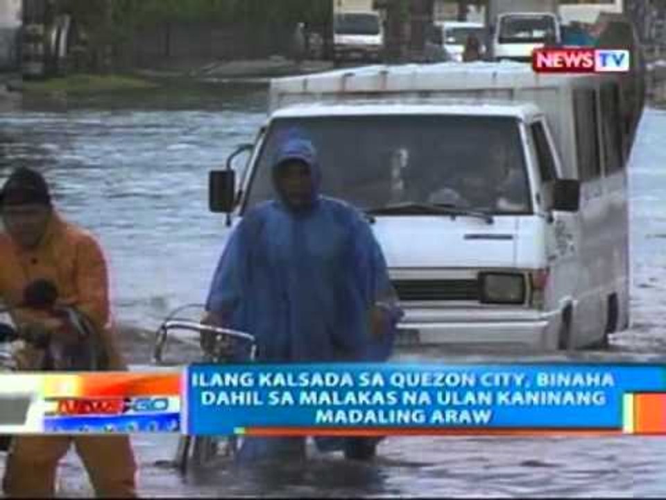 NTG: Ilang kalsada sa Quezon city, binaha dahil sa malakas na ulan