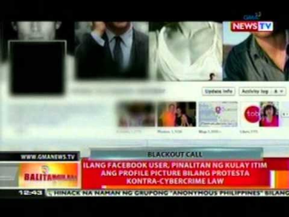 BT: Ilang FB users, pinalitan ng itim ang profile pic bilang protesta vs-Cybercrime Law