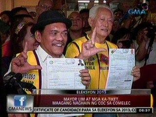 24 Oras: Mayor Lim at mga ka-tiket, maagang naghain ng COC sa Comelec