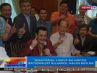 NTG: Senatorial lineup ng UNA, halos buo na