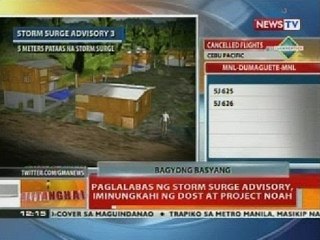 BT: Paglalabas ng storm surge advisory, iminungkahi ng DOST at Project Noah