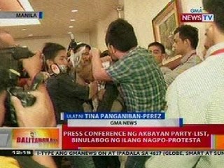 BT: PressCon ng Akbayan party-list, binulabog ng ilang nagpo-protesta