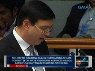 Saksi: Sen. Ralph Recto, nagbitiw bilang chairman ng Senate Cmte. on Ways and Means