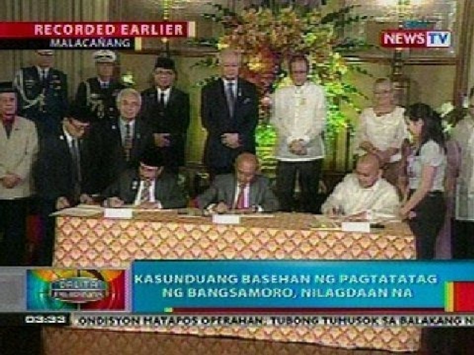 BP: Kasunduang basehan ng pagtatag ng Bangsamoro, nilagdaan na