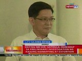 BT: Ex-NBI Dir. Gatdula, humarap sa preliminary investigation ng kasong kidnapping at extortion