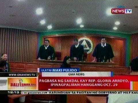 BT: Pagbasa ng sakdal kay Rep. Gloria Arroyo, ipinagpaliban hanggang Oct. 29
