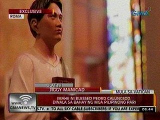 24 Oras: Imahe ni Blessed Pedro Calungsod, dinala sa bahay ng mga Pilipinong pari