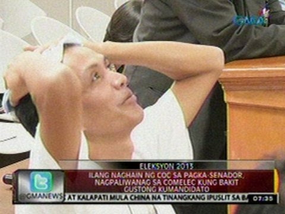 24 Oras: Ilang naghain ng COC sa pagka-senador, nagpaliwanag sa Comelec