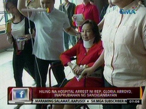 24 Oras: Hiling na hospital arrest ni Rep. Gloria Arroyo, inaprubahan ng Sandiganbayan