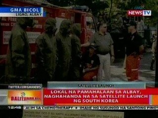 BT: Lokal na pamahalaan sa Albay, naghahanda na sa satellite launch ng South Korea