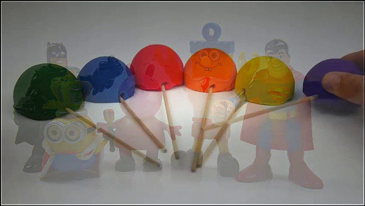 Lollipop Play-Doh Surprise Eggs Hulk Spongebob Batman Hello Kitty Superman MLP Toys