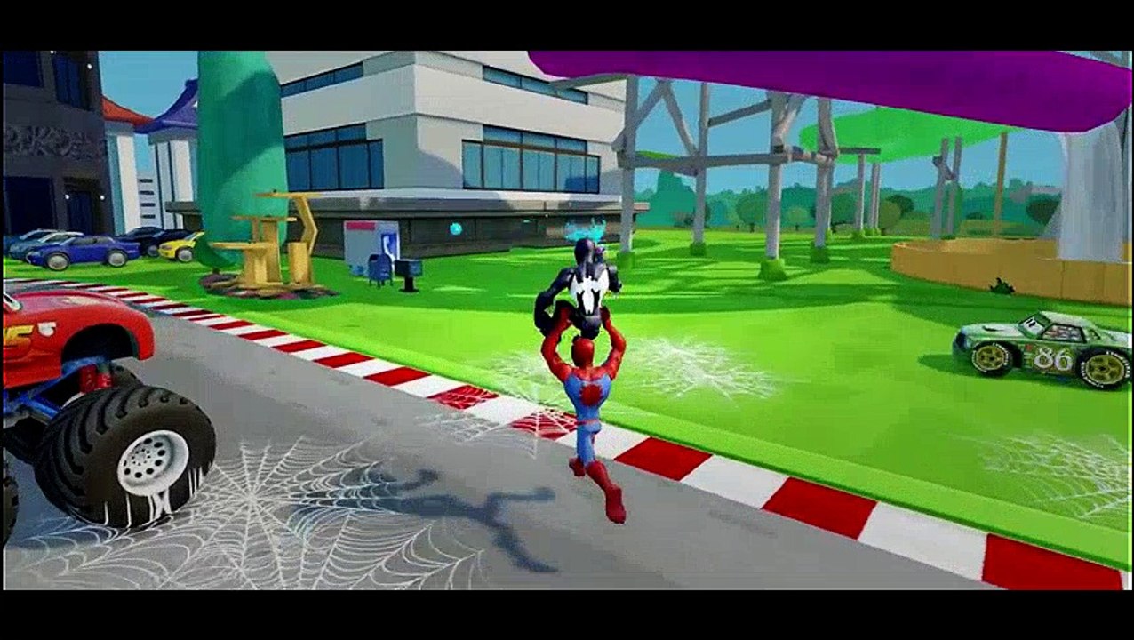 McQueen Cars Trucks For Children | Kids Cartoon Video | Spiderman Cars Monster Truck Nursery Rhymes