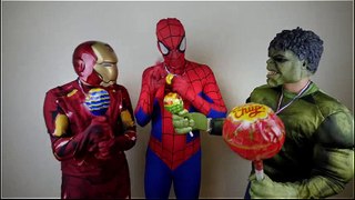The Avengers MOTORBIKE RACE! w/ Spiderman & Hulk Joker Mickey Frozen Anna Superheroes In Real Life