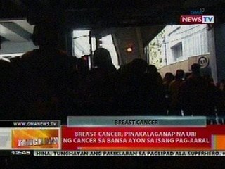 BT: Breast cancer, pinakalaganap na uri ng cancer sa bansa ayon sa isang pag-aaral