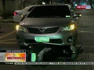 BT: Rider sa Makati, sugatan nang pumailalim ang motorsiklo sa kotse