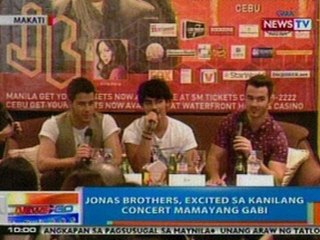 NTG: Jonas Brothers, excited sa kanilang concert mamayang gabi