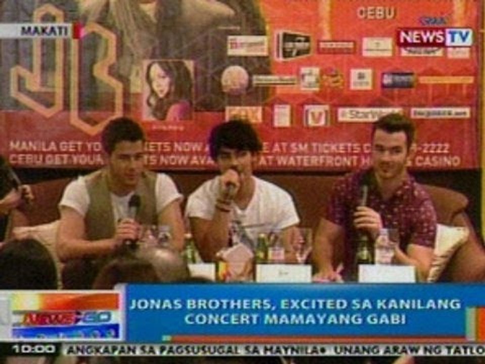 NTG: Jonas Brothers, excited sa kanilang concert mamayang gabi