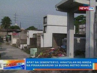 NTG: 4 na sementeryo, hinatulan ng MMDA na pinakamarumi sa buong Metro Manila