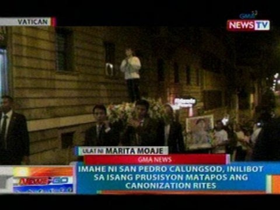 NTG: Imahe ni San Pedro Calungsod, inilibot sa isang prusisyon matapos ang canonization rites