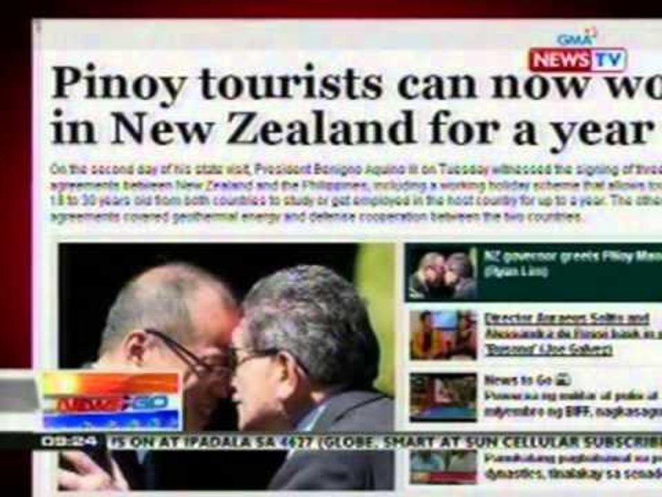 NTG: GMA News Online banner story: Pinoy tourist can now work in New Zealand for a year