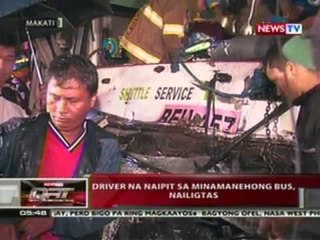 QRT: Driver na naipit sa minamanehong bus, nailigtas