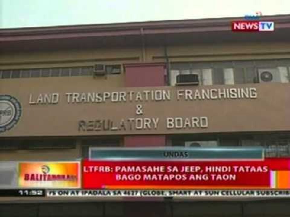 BT: LTFRB: Pamasahe sa jeep, hindi tataas bago matapos ang taon