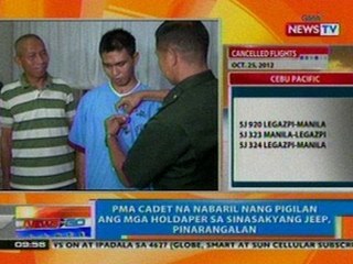 NTG: PMA cadet na nabaril nang pigilan ang mga holdaper sa sinasakyang jeep, pinarangalan