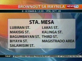 BT: Power interruption advisory (Oct 28, 2012)