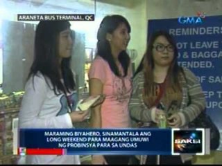 Maraming biyahero, sinamantala ang long weekend para maagang umuwi ng probinsiya para sa Undas