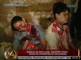 24Oras: Bodega sa Caloocan na mistulang 'Haunted Town,' patok na atraksyon sa Halloween