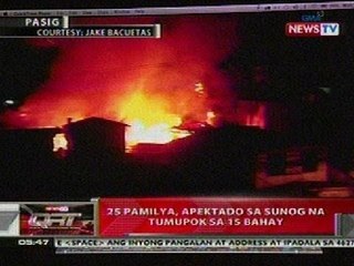 QRT: 25 pamilya sa Pasig, apektado sa sunog na tumupok sa 15 bahay