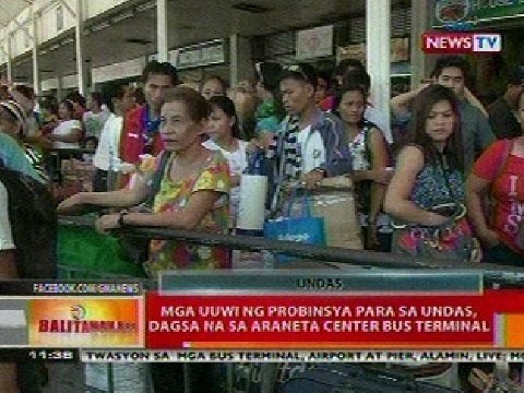 BT: Mga uuwi ng probinsya para sa Undas, dagsa na sa Araneta Center bus terminal