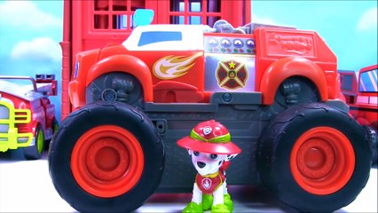 Learn Colors for Children with Green Toys Fire Station Paw Patrol Fire Trucks Blaze and Hess