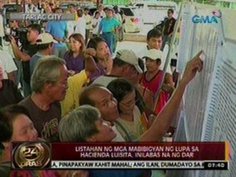 24 Oras: Listahan ng mga mabibigay ng lupa sa Hacienda Luisita, inilbas na ng