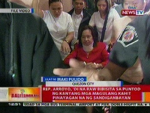 BT: Rep. Arroyo, di na bibisita sa puntod ng magulang kahit pinayagan ng Sandiganbayan
