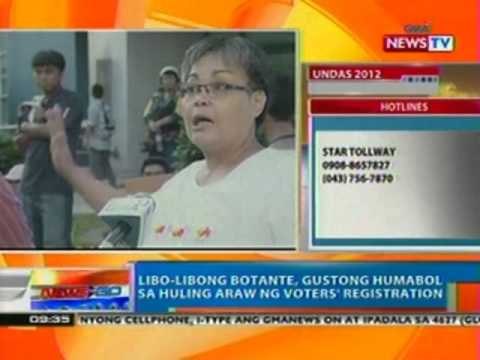 NTG: Libo-libong botante, gustong humabol sa huling araw ng voter's registration