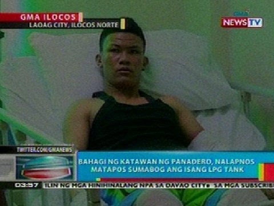 BP: Bahagi ng katawan ng panadero sa Ilocos Norte, nalapnos nang sumabog ang LPG tank