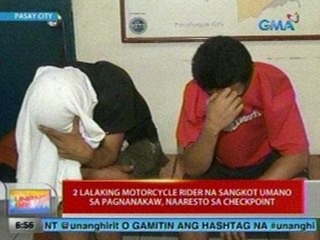 UB: 2 lalaking motorcycle rider na sangkot umano sa pagnanakaw, naaresto sa checkpoint sa Pasay