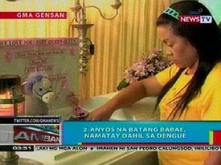BP: 2-anyos na babae, namatay dahil sa dengue